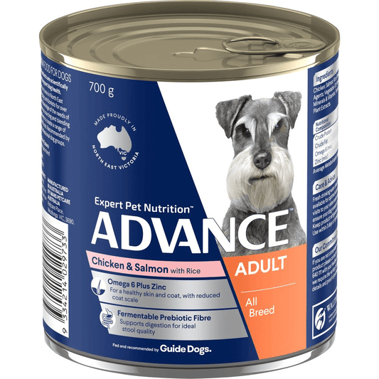 Advance Adult Chicken Salmon And Rice Wet Dog Food Cans